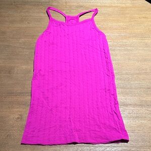 Athleta Magenta High Neck Workout Tank – Textured Fabric S